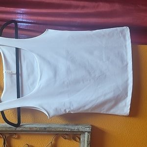 White sleeveless top